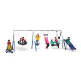 XDP Recreation Fun All Mighty Swing Set w/See Saw, Super Disc, Swings, & Slide - 222 x 102 x 74 inches