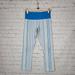 Lululemon Athletica Pants & Jumpsuits | Lululemon Wunder Under Blue White Vertical Stripes Cropped Leggings Size 2 Rare | Color: Blue/White | Size: 2