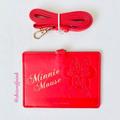 Disney Accessories | Disney Minnie Mouse Id Holder With Lanyard | Color: Red | Size: Disney Badge/Id Holder & Lanyard