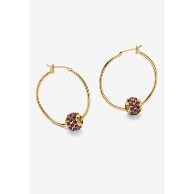 Women's Goldtone Charm Hoop Earrings (32mm) Round ...