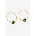 Women's Goldtone Charm Hoop Earrings (32mm) Round Simulated Birthstone by PalmBeach Jewelry in May