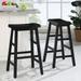 OS Home and Office Furniture Tulsa 29" Wood Saddle Stool 2-Pack in Black Finish