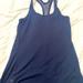 Athleta Tops | Athleta Mesh Tank Top Womens Size Xs Racerback Navy Blue Yoga Workout Logo | Color: Blue | Size: Xs