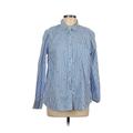 Gap Long Sleeve Button Down Shirt: Blue Floral Tops - Women's Size Large