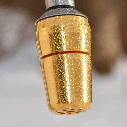 Aquadea ToneOne Basic | Titan-Gold | KRISTALLWIRBEL® Wasserwirbler | Rosenquarz