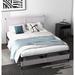 Metal Platform Bed Frame with Headboard, Heavy Duty Steel Slats Bed Base, No Box Spring Needed, Easy Assembly