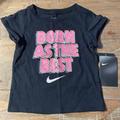 Nike Shirts & Tops | Nike Girls Short Sleeve T-Shirt, Brand New With Tags | Color: Black/Pink | Size: 3tg