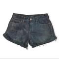Free People Shorts | Free Prople Teal Tie Dye Demin Shorts | Color: Blue/Green | Size: 25