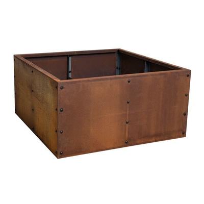 Edelrost Hochbeet Pflanzkasten Blumenkasten Pflanzbeet Blumenbeet Beet Stahl 80x80x40 cm Image