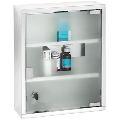 Wenko - Medikamentenschrank Edelstahl 30 x 40 cm, glänzend, Silber glänzend, Edelstahl rostfrei