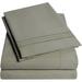 4 PC Taupe Sheet Set 2000 Embroidery Soft Cozy 12" Deep Pocket