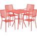 Karako 5-Piece Artistic Designed Red Small Bistro Set