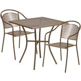 Kalev 3-Piece Artistic Designed Gold Bistro Set