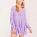 Free People Tops | Free People | Kiss Kiss Embroidered Cut Out Long Sleeve Tunic Top | Color: Purple | Size: Xs