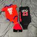 Nike One Pieces | Nike & Air Jordan Baby Bundle Body Suits & Hat 0-6 Months & 3-6 Months Red Black | Color: Black/Red | Size: 3-6mb