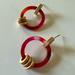 Anthropologie Jewelry | Pink And Gold Charm Earrings | Color: Gold/Pink | Size: Os