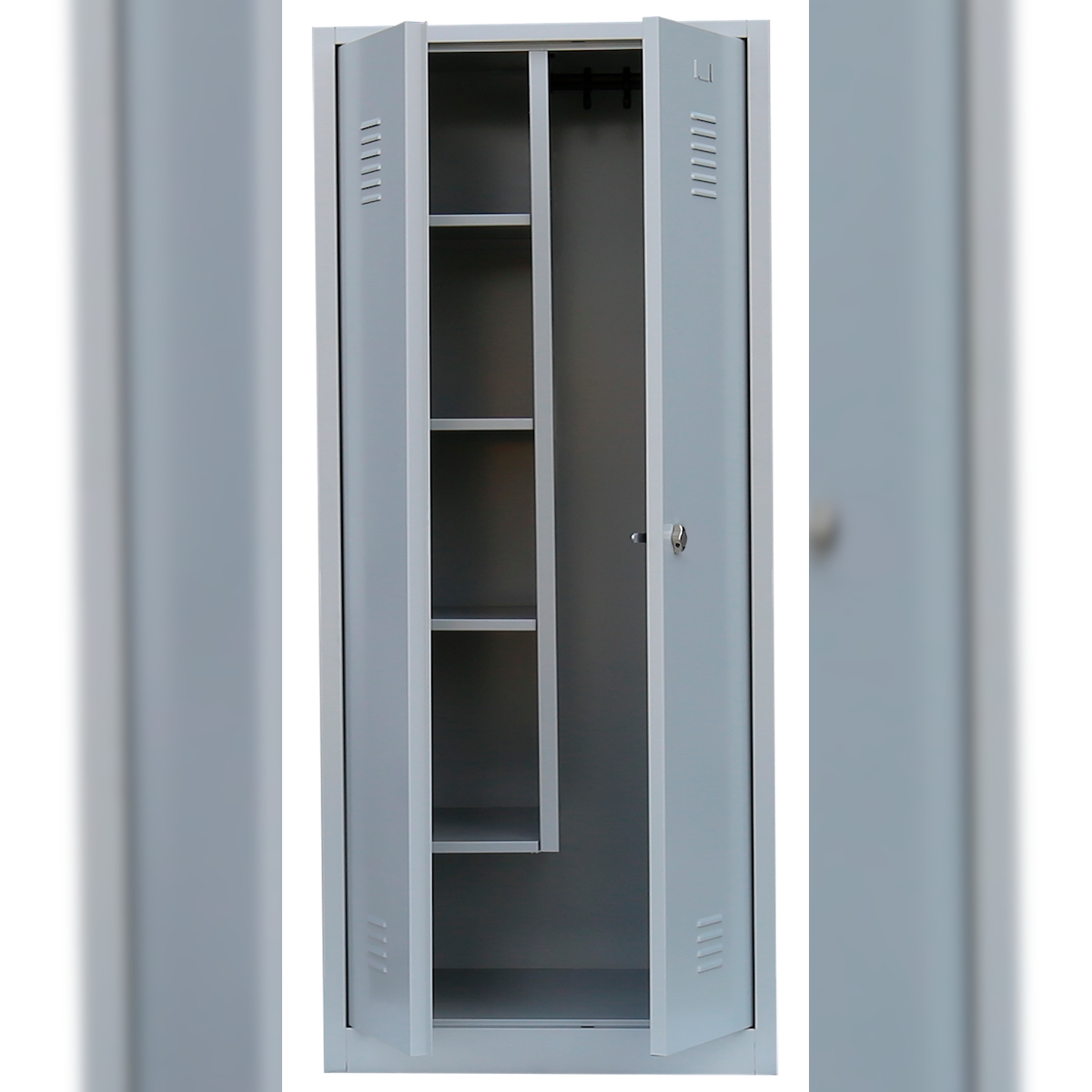 Lüllmann® Geräteschrank, 2 Abteile, 1800 x 800 x500 mm, lichtgrau Image