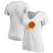 Women's Fanatics Branded White Phoenix Suns Primary Logo Team V-Neck T-Shirt