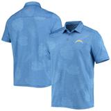 Men's Tommy Bahama Powder Blue Los Angeles Chargers Palm Coast Delray Frond Allover IslandZone Polo