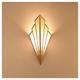 Simple Fan-shaped LED Wall Light Modern Wrought Iron Wall Sconce Light Linen Lampshade Fitting Art Deco Bedside Wall Lamp E14 Wall Spotlights Background Light for Living Room Bedroom Aisle Hotel,Gold