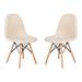 Flash Furniture Caroline Armless Faux Shearling Faux Shearling Chairs w/ Modern Wooden Legs Polyester in White | 33 H x 18 W x 20.5 D in | Wayfair