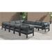 Ebern Designs Marquice 120" Wide Outdoor U-Shaped Patio Sectional w/ Cushions Metal in Gray/Brown | 34 H x 120 W x 150 D in | Wayfair