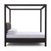 Tandem Arbor Lafayette Poster Bed Upholstered/Genuine Leather in Gray | 87 H x 68 W x 87 D in | Wayfair 115-11-QUE-22-ST-LE-GH