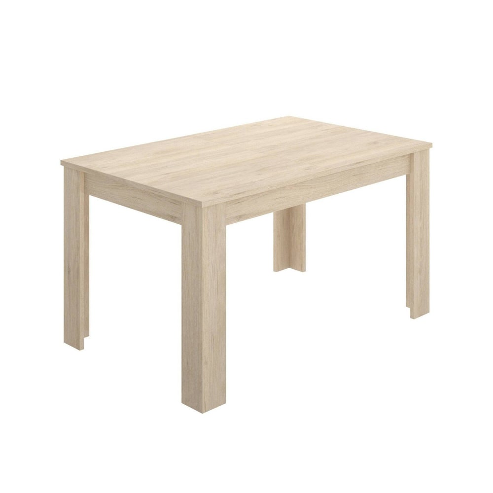 Table console à rallonge effet bois beige 49x90 cm