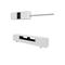 Meuble TV effet bois blanc brillant 200x41 cm