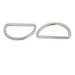 25mm Inner Width Zinc Alloy Flat Type Half Round Welded D Ring Sliver Tone 2pcs - Silver Tone