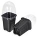 3.5" Square Nursery Pot 3pcs Flower Plant Container with Cover Black