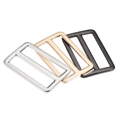 37.5mm(1.48") Flat Metal Slide Strap Adjustable Buckle 3 Colors 6pcs - Multicolor