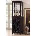 Vintage Wine Cabinet in Wenge MDF Cabinets with 2 Open Partitions 1 Drawer 1 Tray Bottle Rack Storage