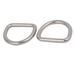 25mmx22mmx4mm 304 Stainless Steel Thickening Welded D Ring Silver Tone 2pcs - Silver Tone