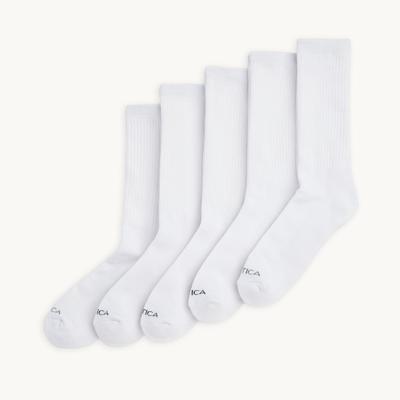 Nautica Men's Athletic Crew Socks, 5-Pack Dove, OS