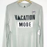 Disney Tops | Disney Parks Shirt Vacation Mode Castle Reversible Sequin Long Sleeve Top Large | Color: Green | Size: L