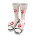 Men's ISlide White Atlanta Hawks Team Logo Speckle Socks & Slide Sandals Bundle