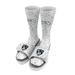 Men's ISlide White Brooklyn Nets Team Logo Speckle Socks & Slide Sandals Bundle