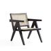 Armchair - Manhattan Comfort 22.64" W Armchair Wood in Black | 28.74 H x 22.64 W x 29.53 D in | Wayfair ACCA04-BK