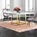 Willa Arlo™ Interiors Newcomb Dining Table Glass/Metal in Yellow | 30 H x 59 W x 59 D in | Wayfair 1BB23937D4D84E1891ADCCBAEC90D673