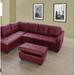 Red Reclining Sectional - Latitude Run® 96" Wide Faux Leather Sofa & Chaise w/ Ottoman Faux Leather | 34 H x 96 W x 72 D in | Wayfair