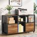 Inbox Zero Jatarius 2 -Drawer Mobile Lateral Filing Cabinet Wood in Black | 25.98 H x 43.31 W x 15.74 D in | Wayfair