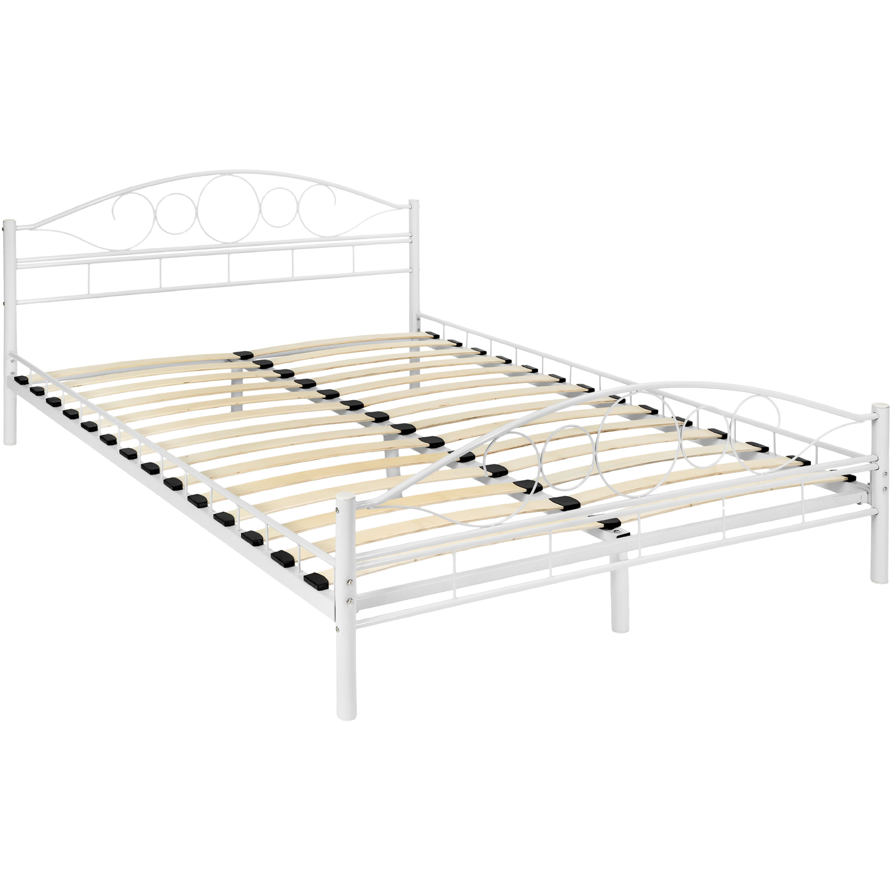 Lit design moderne avec sommier de Style romantique 140 x 200 cm blanc