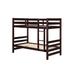 Transitional Pine Bunk Bed (Twin/Twin) with Full Guardrails, Built-in Rail Ladder and Classic Finish