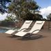 2-Pieces Outdoor Iron Rocking U-shaped Lounge Chair