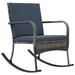 vidaXL Garden Rocking Chair Poly Rattan Anthracite - 25.2" x 39.8" x 35.8"