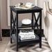 Nightstand 3-Tier X-Design with Storage Shelves