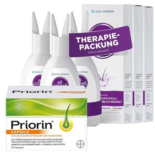 Priorin® Kapseln 270 St. Ell-Cranell® bei hormonell-erblich bedingten Haarausfall 3x200 ml 1 St Set