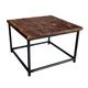 Couchtisch (60x60 cm Natur, Parallel) SAMBOR Wohnzimmertisch Loft Vintage Bar Industrie Design Handmade Holz Metall