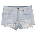 American Eagle Outfitters Shorts | American Eagle Outfitters Aeo Distressed Hi-Rise Shortie Light Wash Shorts 6 | Color: Blue/White | Size: 6